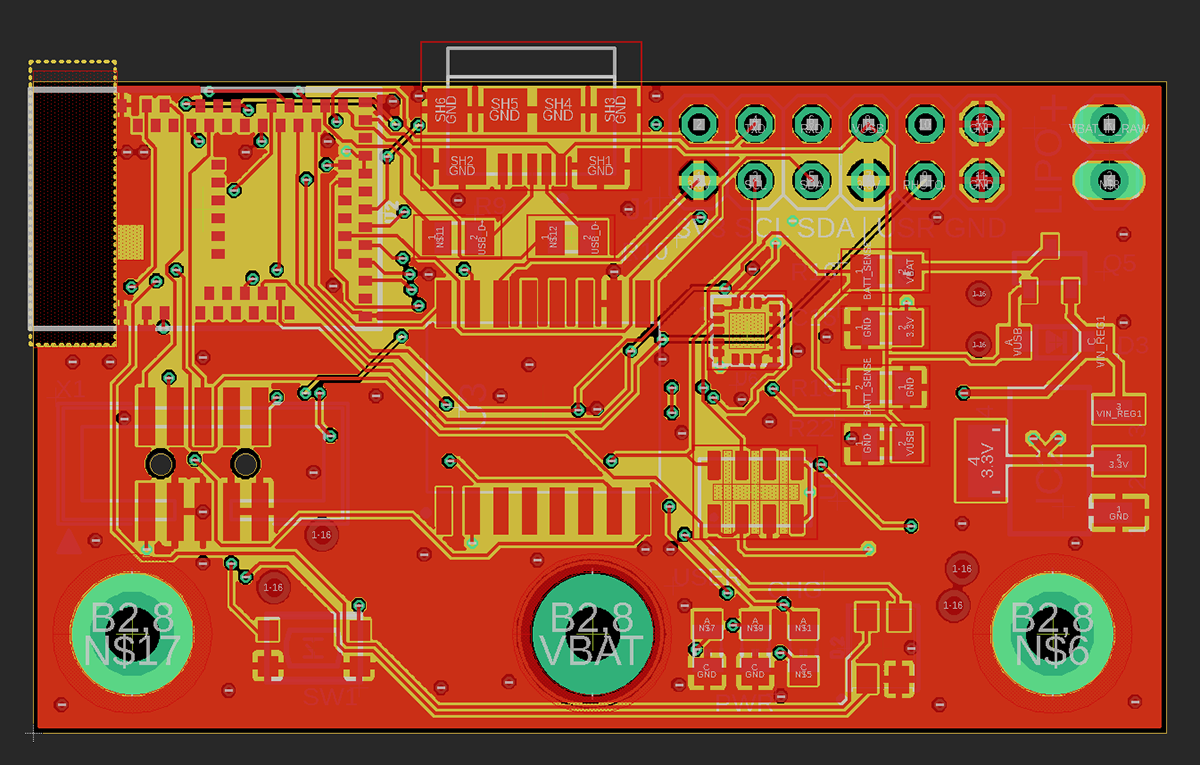 PCB layout, top